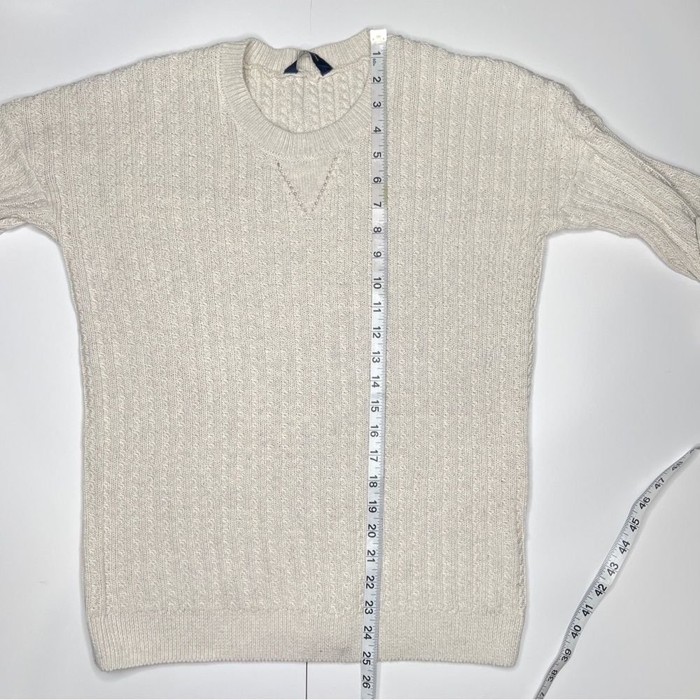 Denver Hayes Cable Knit Pullover Sweater Ivory Size Small Casual Boho Western - Picture 9 of 10
